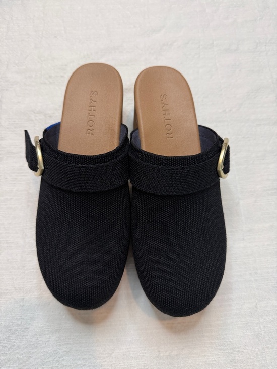 Rothy's Shoes - NWOT Rothy's Black Knit Slip-On black Mule with Gold Buckles - Women's size 8